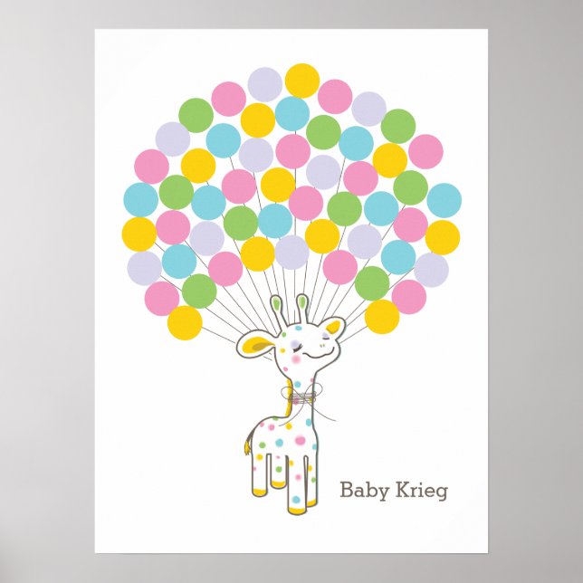 Baby Giraff | Presentkort för baby shower tryck (Framsidan)