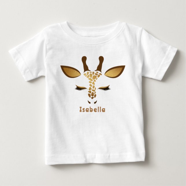 Baby giraff Safari Wild ett födelsedag T Shirt (Framsida)