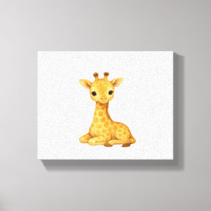 Baby-Giraff Vattenfärgstryck – Nursery Väggkonst O Canvastryck