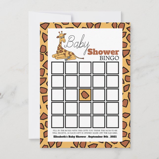 Baby Giraffe, babyskor Bingo (Framsida)