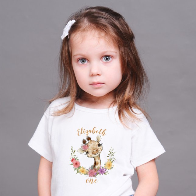 Baby Giraffe Birthday T Shirt (Skapare uppladdad)