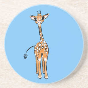 Baby Giraffe - blått Underlägg Sandsten