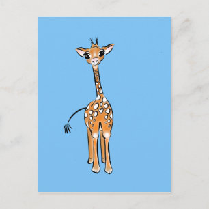 Baby Giraffe - blått Vykort