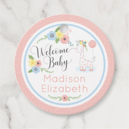 Baby Giraffe Blommigt Calf Välkomstbabyskor Party Gåvor Etiketter