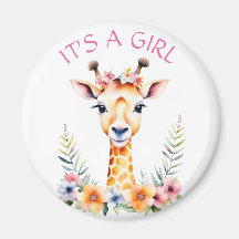 Baby Giraffe Blommigt, det är en flicka | Babyskor