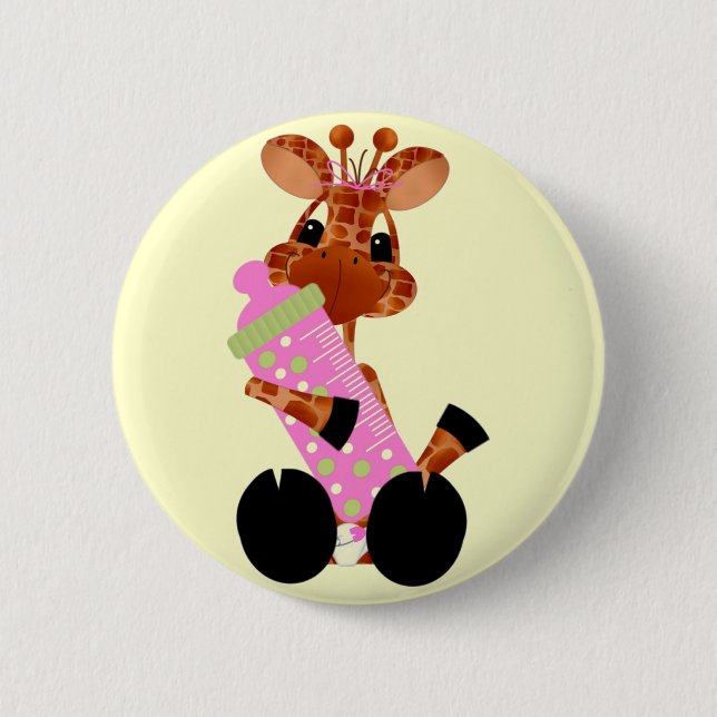 Baby Giraffe Button Knapp (Framsida)