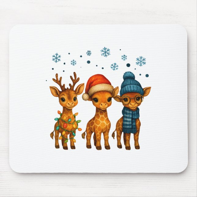 Baby Giraffe Christmas Lights Santa Hat Reindeer W Musmatta (Framsidan)