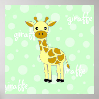 Baby Giraffe Cute Poster/skriver ut Poster