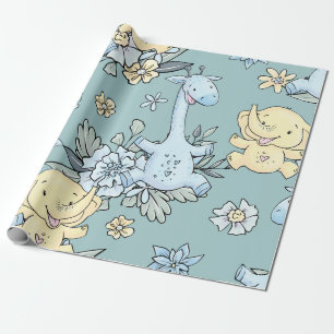 Baby Giraffe & Elephant Presentpapper