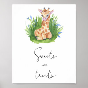 Baby Giraffe - godis och behandling av babydusch Poster