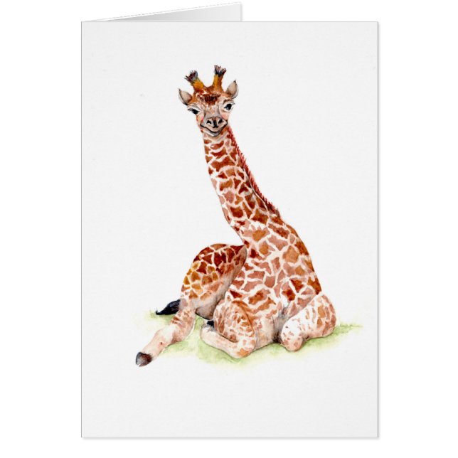 Baby Giraffe Hälsningskort (Framsidan)