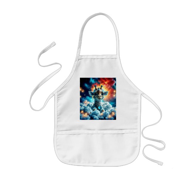 Baby Giraffe Head i Clouds Barnförkläde (Framsidan)