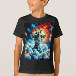 Baby Giraffe Head i Clouds T Shirt