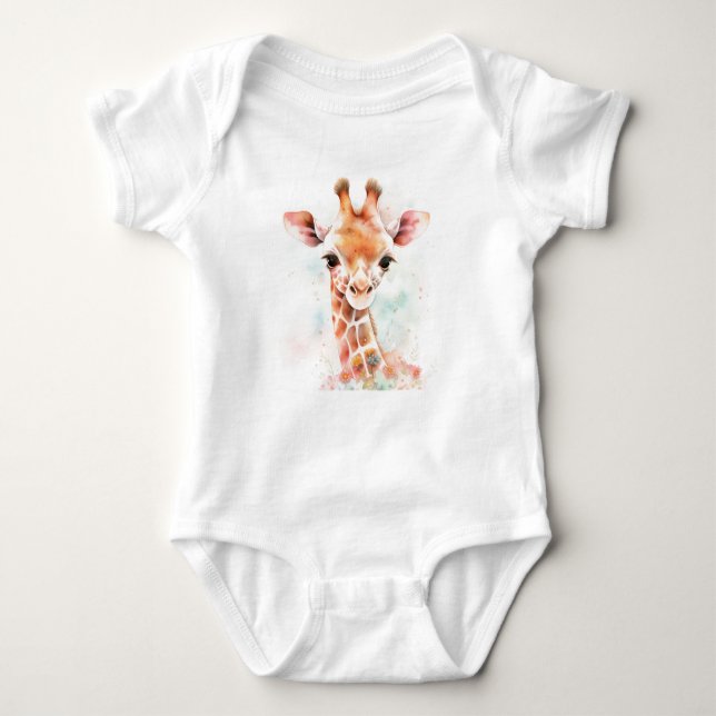 Baby Giraffe Head, Zoo Animals. Safari T Shirt (Framsida)