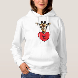 Baby Giraffe Heart med ditt Anpassningsbar-meddela T Shirt
