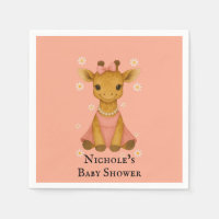 Baby Giraffe i Rosa Baby Shower