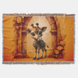 Baby giraffe in steampunk-tecknad filt