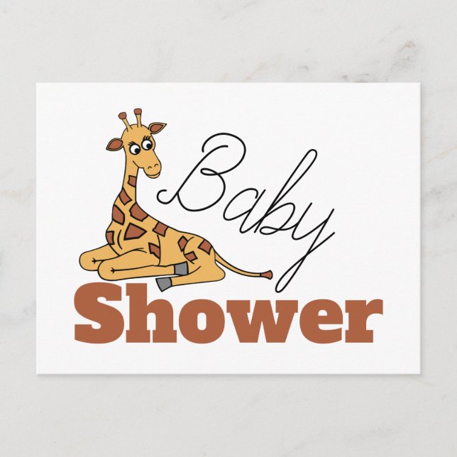Baby Giraffe, inbjudan till babyskor Vykort (Framsida)