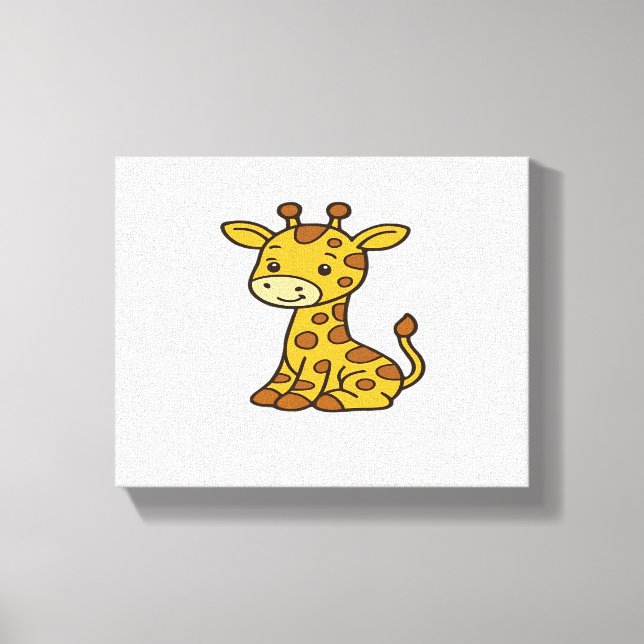 baby giraffe Klassisk T-shirt Canvastryck (Framsida)