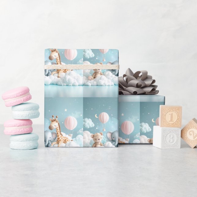 Baby Giraffe med alla hans vänner Presentpapper (Baby Shower)