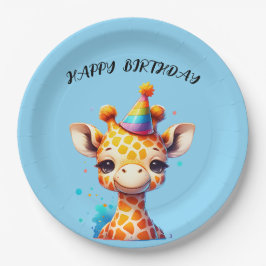 baby giraffe med party hattfödelsedag