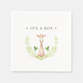 Baby Giraffe Personlig Det är en pojke Pappersservett