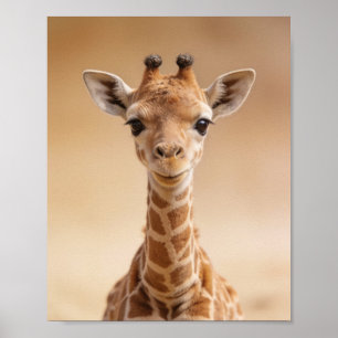 Baby Giraffe Porträtt – Söt Nursery Djur Vägg A Poster