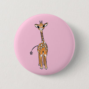 Baby Giraffe - rosa Knapp