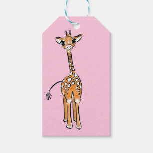 Baby Giraffe - rosa Presentetikett