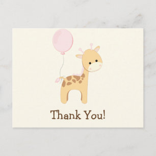 Baby Giraffe, Rosa, ungle Animal Tack Vykort