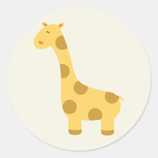 Baby Giraffe Stickers Runt Klistermärke (Framsida)