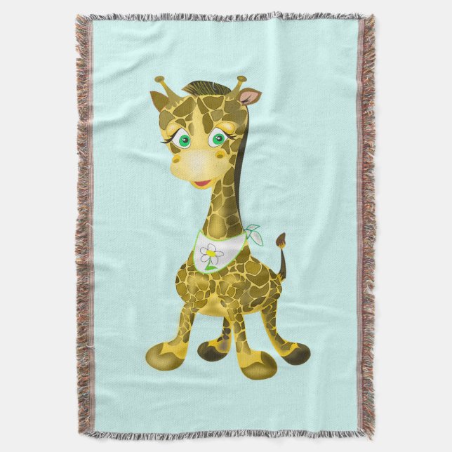 Baby Giraffe Throw Blanket Anpassningsbar Färg Filt (Framsidan Vertikal)