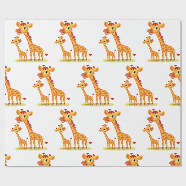 Baby Giraffe Wrapping papper Presentpapper (Platt)