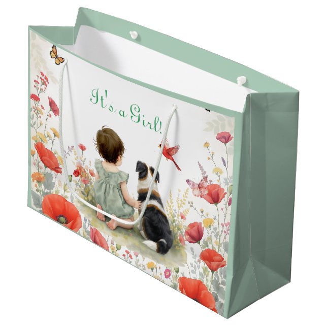 Baby Girl and her Puppy Baby Shower  (Framsidan Vinklad)