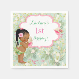Baby Girl Bikini Tropisk Luau Hawaiianska Flätor Pappersservett