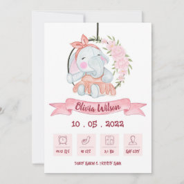 Baby Girl Birth Annoucement Meddelande