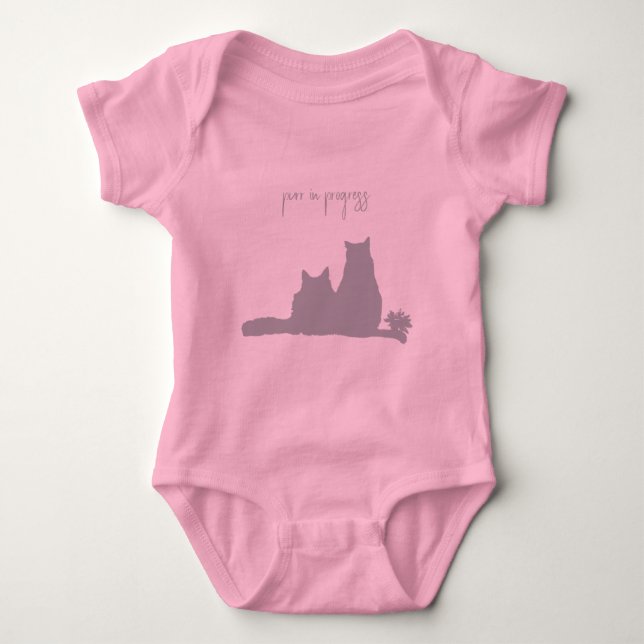 Baby Girl Bodysuit with Cat Design T Shirt (Framsida)