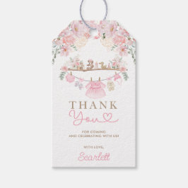 Baby Girl Clothes Pink Floral Nursery Thank You Presentetikett