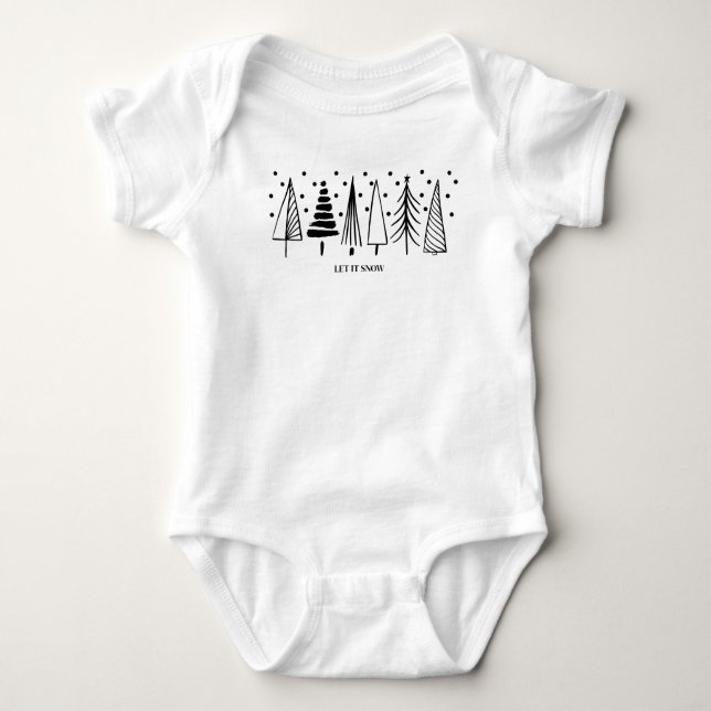 Baby Girl eller Boys Bodysuit - Låt det snöa T Shirt (Framsida)