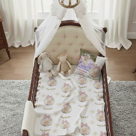 Baby Girl First Christmas Gingerbread Photo & Name Kudde