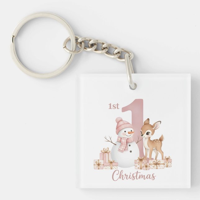 Baby Girl First Christmas Snowman Deer (Framsidan)