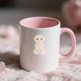 Baby Girl Illustration in Pink Design Mugg