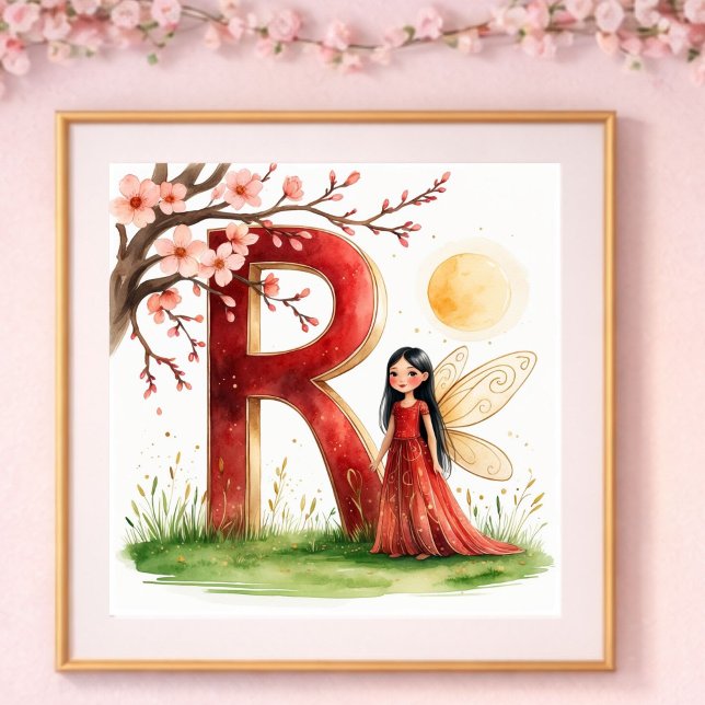 Baby Girl Nursery Letter R Fairy Floral Poster (Skapare uppladdad)