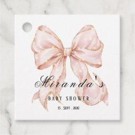 Baby Girl Pink Bow Baby Shower Gåvor Etiketter