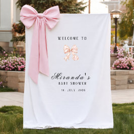 Baby Girl Pink Bow Baby Shower Invitation