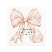 Baby Girl Pink Bow Baby Shower Invitation