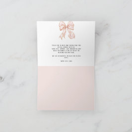 Baby Girl Pink Bow Baby Shower Tack Kort