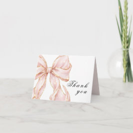 Baby Girl Pink Bow Baby Shower  Tack Kort