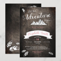 Baby girl Rustic adventure babyshower