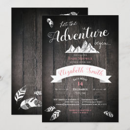 Baby girl Rustic adventure babyshower Inbjudningar